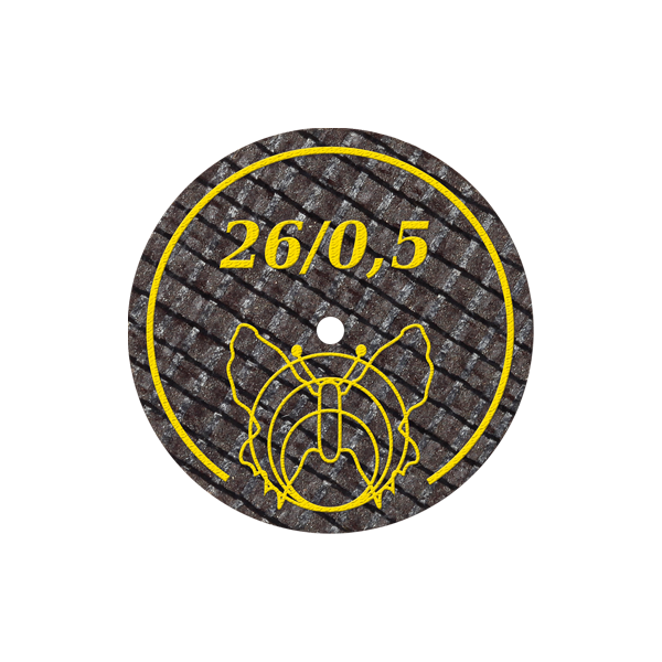 Trennscheibe Nr. 11 •  Ø 26 x 0,5 mm • gelb • 50 Stück