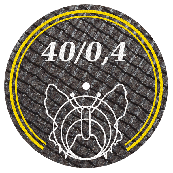 Trennscheibe Nr. 14 •  Ø 40 x 0,4 mm • gelb-weiß • 20 Stück
